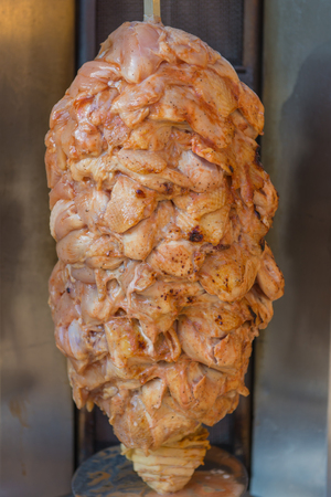 Kebab bbq cooking for fast food in market.の写真素材