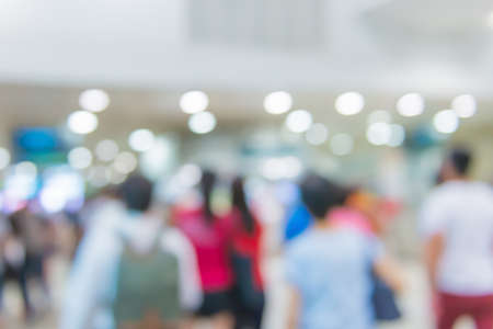 blur People Walking in the corridor of business center.