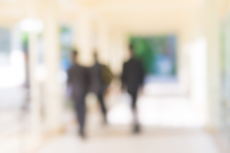 blur People Walking in the corridor of business center.の写真素材