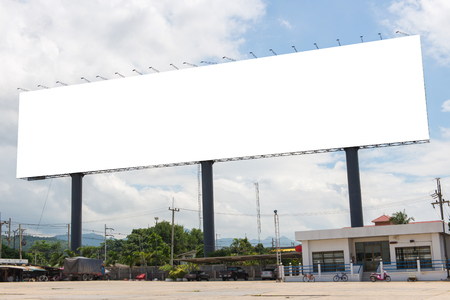 billboard blank on road in city for advertising background.の写真素材