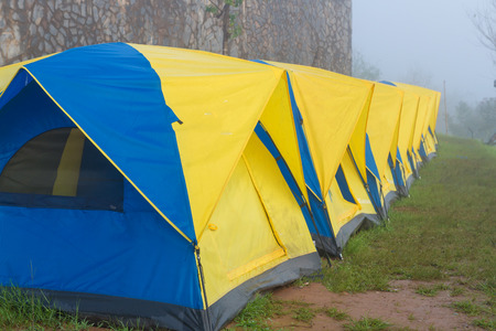 Camping tent in campground at national park.のeditorial素材