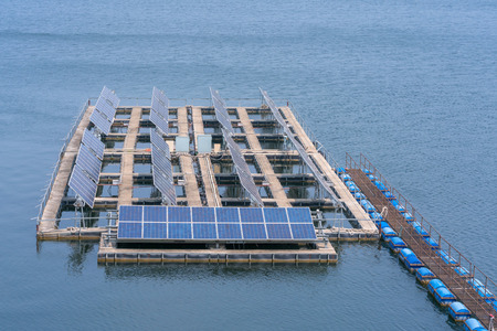 Solar panels generator the industry of modern energy in barrage, Ecologically clean sources of...