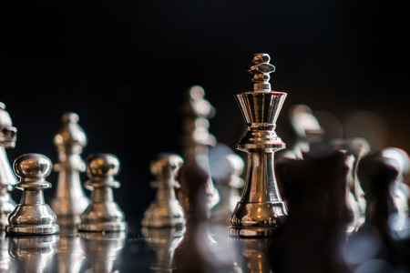 chess board game in competition success play.