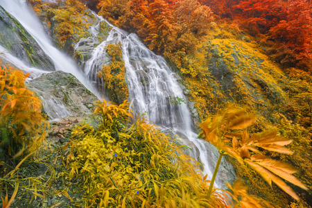 PiTuGro waterfall is often called the Heart shaped waterfalls Umphang,Thailand.