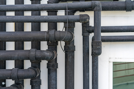 Pipes and faucet valves of gas heating system.の写真素材