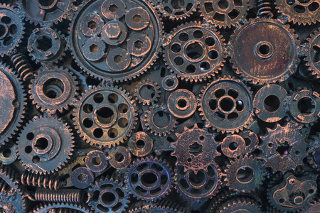 abstract metal for background by Mechanical ratchets bolts and nuts.