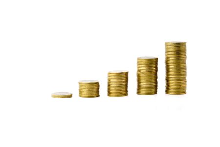 Saving money concept, coin stack growing business.