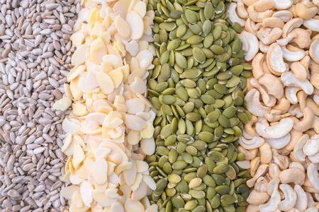 Cashew nut, Almond, Pumpkin seeds and Sunflower seed ingredient  for Homemade Grains cookies of...