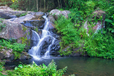 Waterfall scene at Phu Soi Dao national park in Uttaradit province Thailandの写真素材