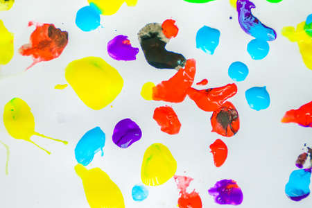 Splash watercolors drops on white background. Abstract colorful for background.の写真素材