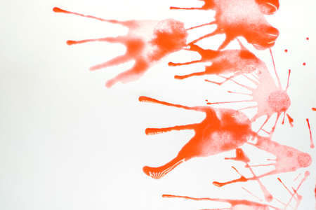 Splash watercolors drops on white background. Abstract colorful for backgroundの写真素材