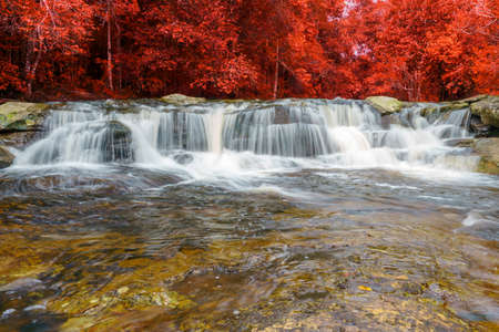Waterfall at Phu Kradueng national park, Loei Thailand, beautiful landscape of waterfalls in rainforest.の写真素材