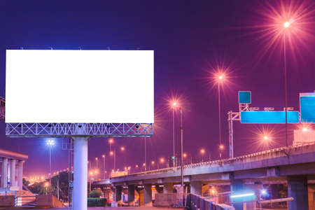 billboard or advertising poster on highway in twilight time for advertisement concept background.の写真素材