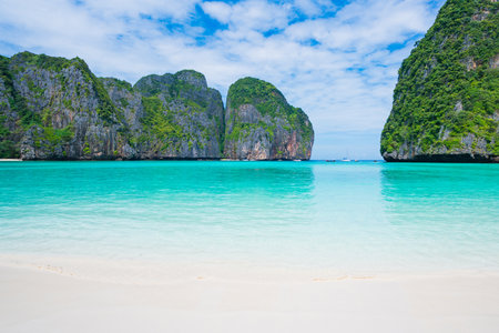 beautiful nature scenic landscape famous landmark beach Maya bay Krabi, Tourism destination Popular travel place for summer holidays vacation trip.の写真素材