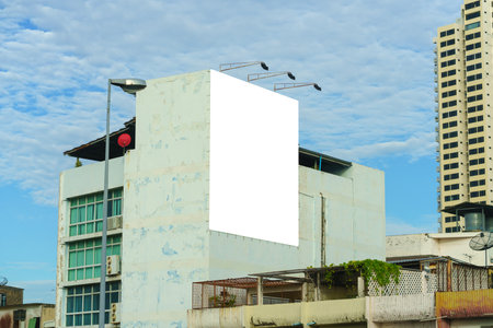 billboard or advertising poster on building for advertisement concept background.の写真素材