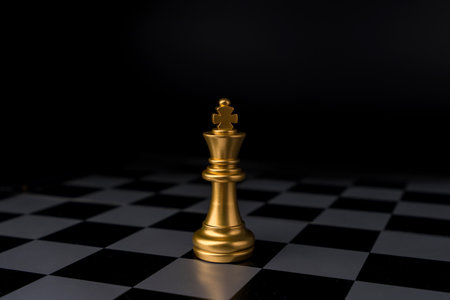 chess board game in competition play, Ideas business success concept.の写真素材