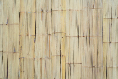 bamboo fence on wood texture for background.の写真素材