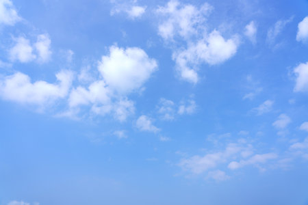 Blue sky with clouds nature for background.の写真素材