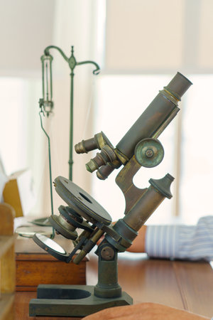 old equipment and science experiments in laboratory.の写真素材