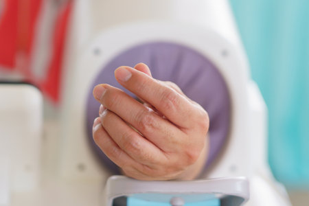 patient checking arterial blood pressure in hospital. Health care Concept.の写真素材