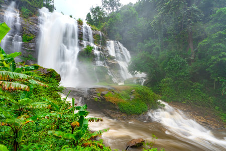 waterfall is a big beautiful waterfalls in Chiang mai Thailand.の写真素材