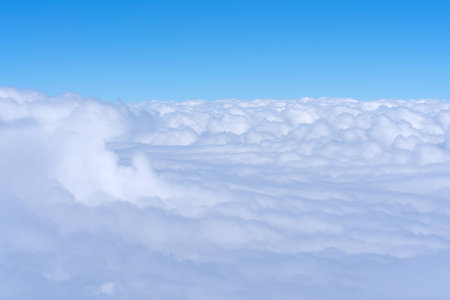 Blue sky with clouds nature for background.の写真素材