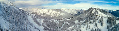 Stevens Pass Ski Area Panoramic Aerial Viewの写真素材