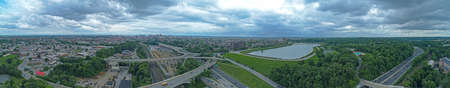 Baltimore Maryland Panoramic Aerial View City Downtownの写真素材