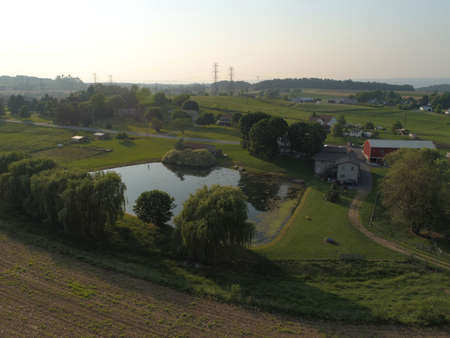 Farm Aerial Overview Lebanon Pennsylvania USAの写真素材