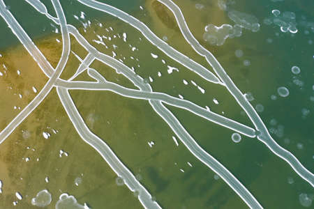 Ice Lake Sunny Colorful Frost Lines Pattern