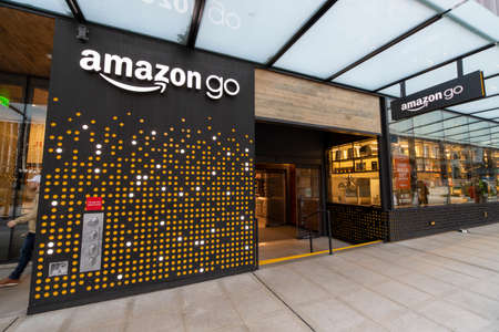 Seattle, Washington USA - Dec 2, 2019: Outside Amazon Go Cashierless Store