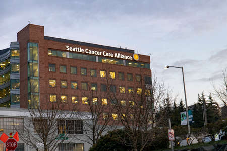 Seattle, Washington USA - Dec 2, 2019: Seattle Cancer Care Alliance Building Exterior in South Lake...
