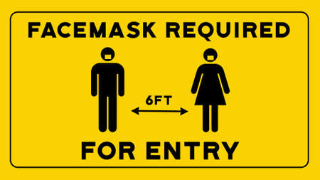Facemask Required For Entry Signの写真素材
