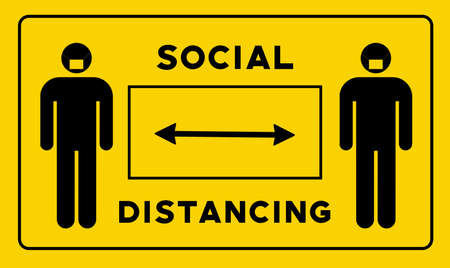 People Apart Icon Social Distancing Coronavirus Covid-19 Illustrative Conceptの写真素材