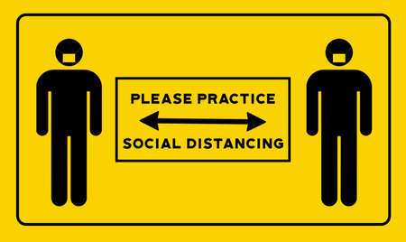 Please Practice Social Distancing Icon Infographic Sign Designの写真素材