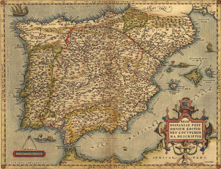 Antique Map of Spain, Antique Map of Spain,