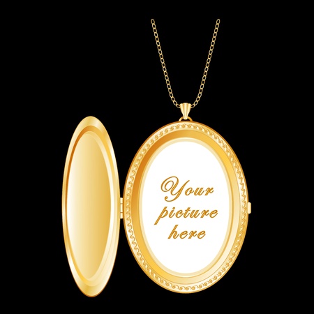 Vintage Oval Gold Locket with copy 