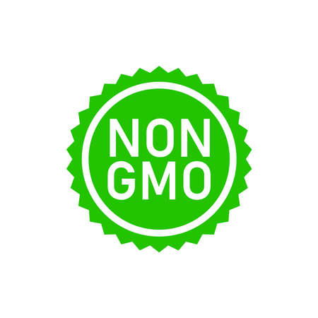Non GMO Icon. Graphic Oval Symbol Typographic. Vector Illustration.のイラスト素材