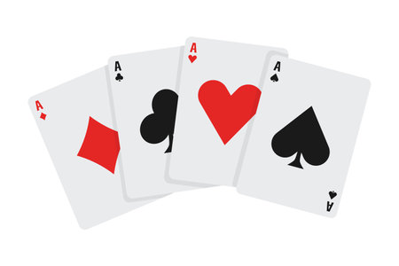 Four aces playing cards for poker hand game. vector illustration.のイラスト素材