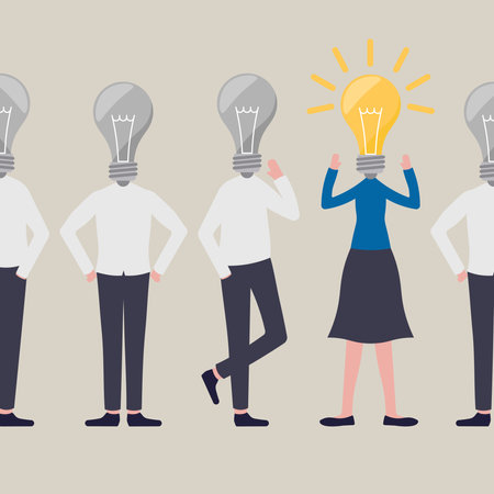 Solution to solve problem concept, smart businesswoman.のイラスト素材