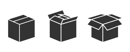Vector Box icon isolated on white background. Packaging box icon for web, mobile apps and ui designのイラスト素材