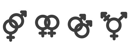 Vector outline icons of gender symbolsのイラスト素材