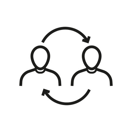 Simple design business man icon, Black thin line pictogram on white background.のイラスト素材
