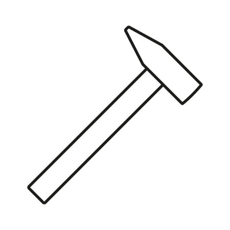hammer icon. Line outline, hammer outline vector sign. Symbol, logo illustration. perfect vector graphicsのイラスト素材