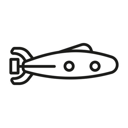 Military submarine icon outline vector. vector illustration.のイラスト素材