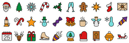 christmas icon. new year, winter celebrationのイラスト素材