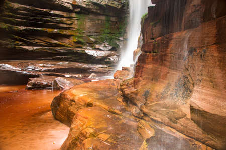 Bottom View of Cachoeira do Mosquito in Chapada dos Dimantina, Bahia, Brazilの写真素材
