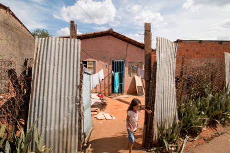 Planaltina Goias, Brazil-May 22, 2021: The poor housing conditions that are commonly found throughout Brazil, and Latin Americaのeditorial素材