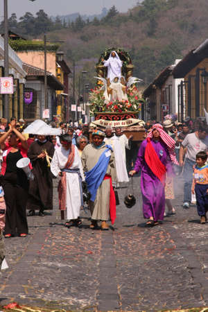 Antigua , Guatemala, April 10, 2009: Processions that take place every year on the Streets of...