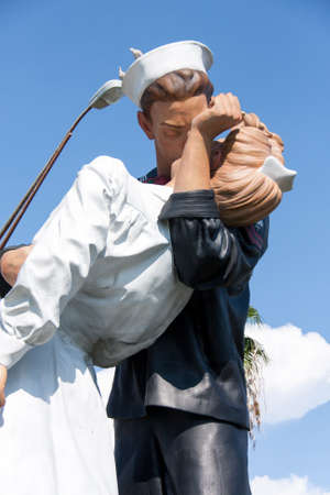 Sarasota Florida, September 6, 2009: Statue of Unconditional Surrender on display in downtown Sarasotaのeditorial素材